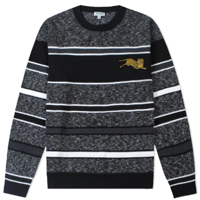 Shop Kenzo Jumping Tiger Knitted Jumper In Grey