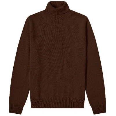 Shop Maison Margiela Turtle Neck Patch Pullover Jumper In Dark Brown