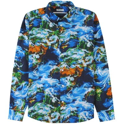 Shop Kenzo World Patterned Shirt In Blue