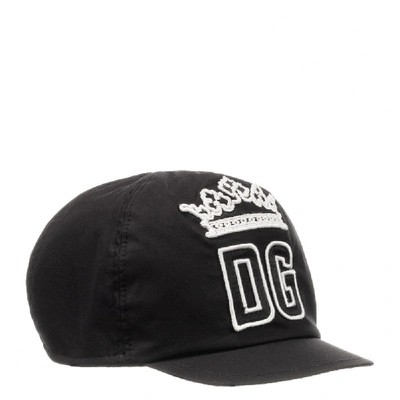 Shop Dolce & Gabbana Dolce &amp; Gabbana Kids Dg Crown Cap In Black