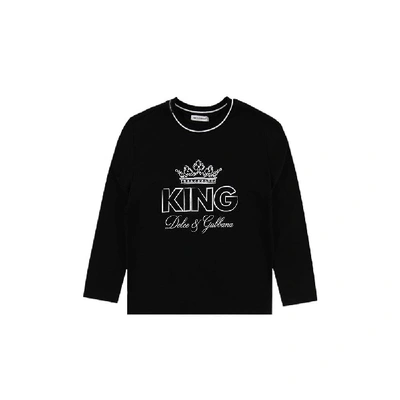 Shop Dolce & Gabbana Dolce &amp; Gabbana Kids King T-shirt In Black