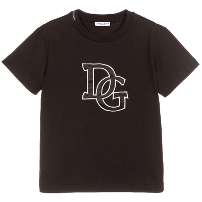 Shop Dolce & Gabbana Dolce &amp; Gabbana Kids Logo T-shirt In Black
