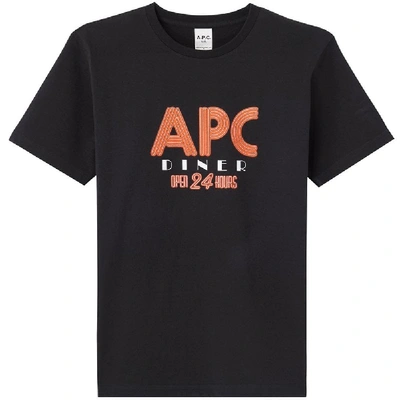 Shop Apc Diner Graphic Print T-shirt In Black