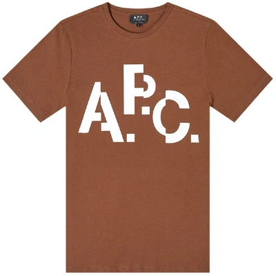 Shop Apc Decale Logo T-shirt In Brown