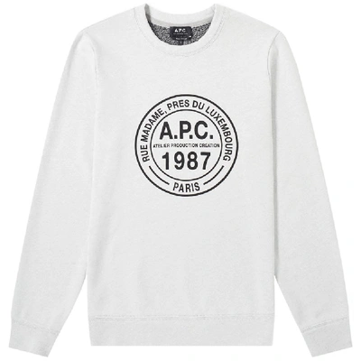Shop Apc Elvis Crew Logo Sweatshirt In Grey