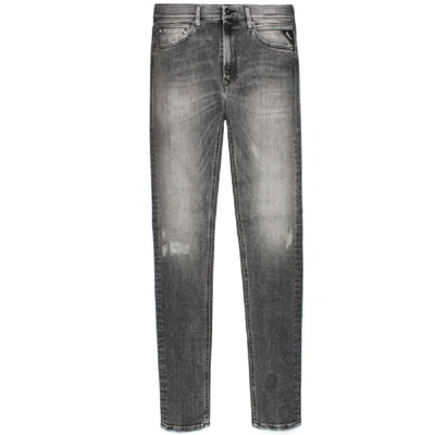 Shop Replay Anbass Aged 10 Distressed Jeans In Grey