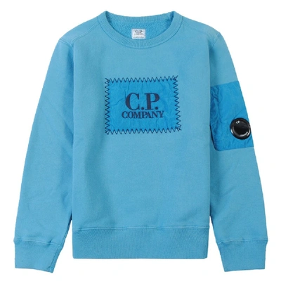 Shop C.p. Company C.p Company Logo Patch Sweatshirt In Blue