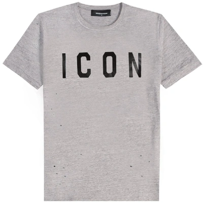 Shop Dsquared2 Icon Logo T-shirt In Grey