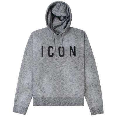 Shop Dsquared2 Icon Logo Hoodie In Grey