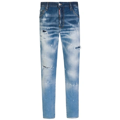 Shop Dsquared2 Distressed Cool Guy Jeans In Blue