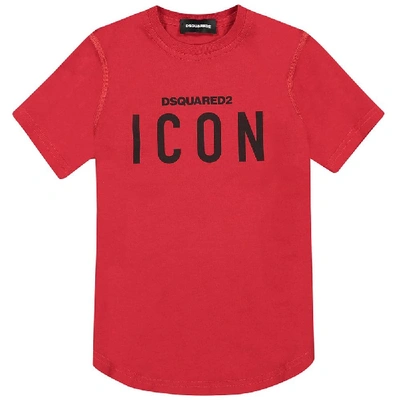 Shop Dsquared2 Kids Icon Logo T-shirt In Red