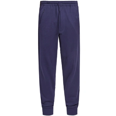 Shop Y-3 Classic Logo Cuff Pants Blue In Yohji Blue