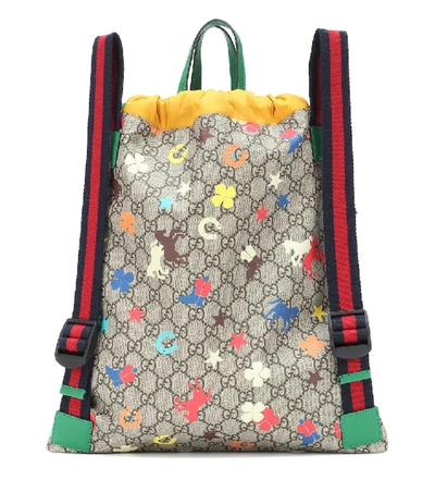 Shop Gucci Gg Ranch Canvas Backpack In Multicoloured
