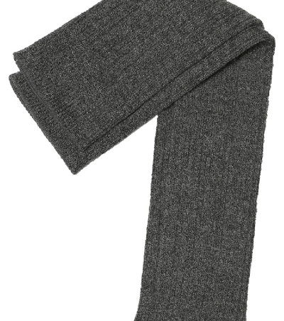 Shop Brunello Cucinelli Ribbed Cashmere-blend Socks In Grey