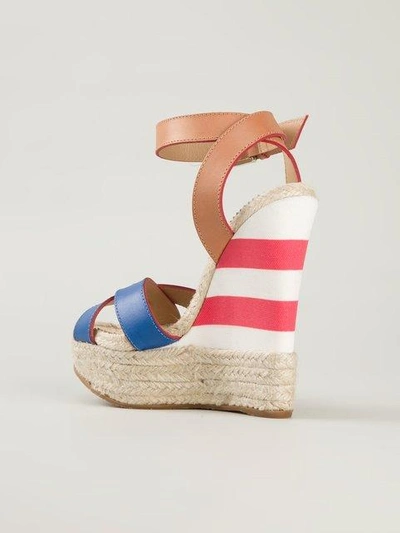 Shop Dsquared2 Striped Wedge Sandals