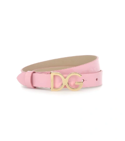 Shop Dolce & Gabbana Dg Leather Belt In Pink