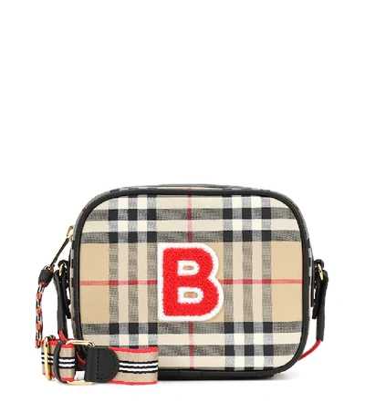 Shop Burberry Vintage Check Shoulder Bag In Beige