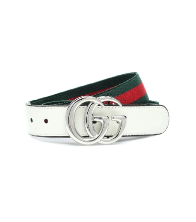 Shop Gucci Gg Striped Belt In Multicoloured