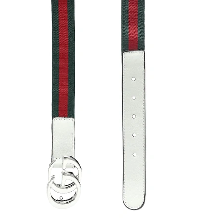 Shop Gucci Gg Striped Belt In Multicoloured