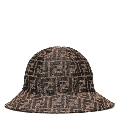 Shop Fendi Ff Bucket Hat In Brown