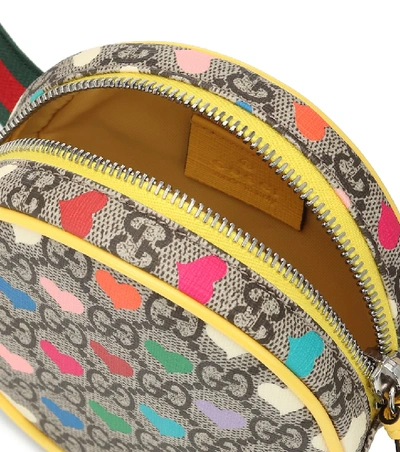 Shop Gucci Heart Supreme Round Belt Bag In Multicoloured