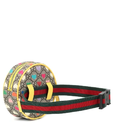 Shop Gucci Heart Supreme Round Belt Bag In Multicoloured