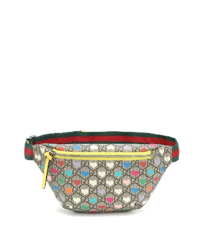 Shop Gucci Heart Supreme Belt Bag In Multicoloured