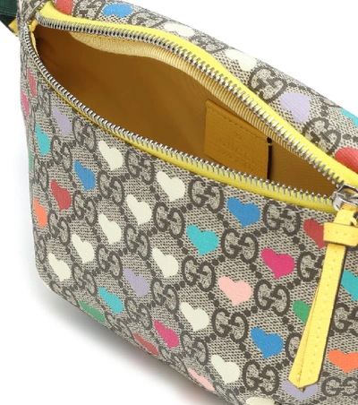 Shop Gucci Heart Supreme Belt Bag In Multicoloured