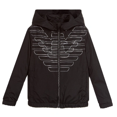 Shop Emporio Armani Kids Reversible Jacket In Black