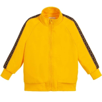 Shop Fendi Zip-up Jacket In Yellow