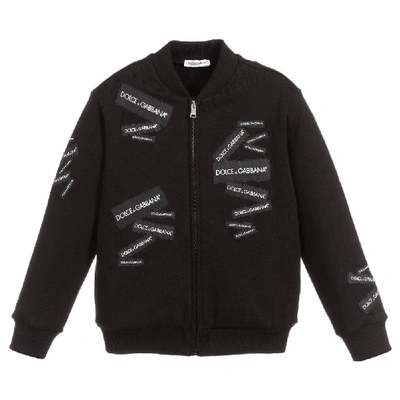 Shop Dolce & Gabbana Dolce &amp; Gabbana Kids Zip Up Sweatshirt In Black