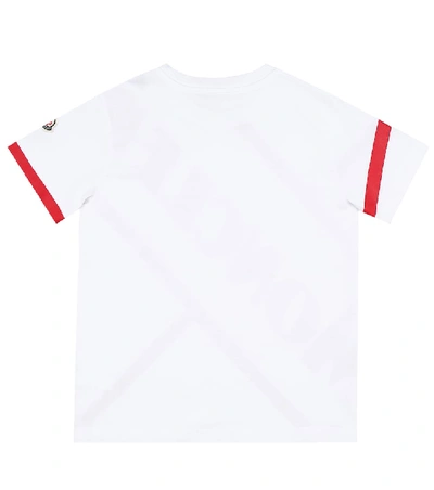 Shop Moncler Logo Cotton T-shirt In White