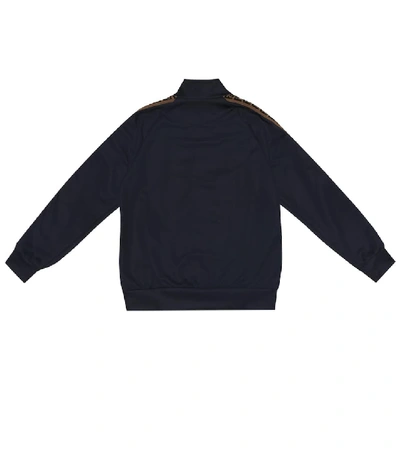 Shop Fendi Cotton-blend Track Jacket In Blue