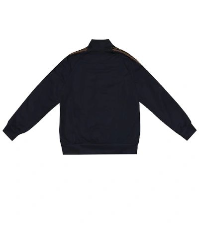 Shop Fendi Cotton-blend Track Jacket In Blue