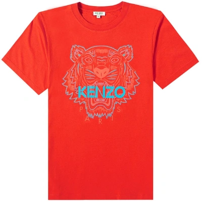 Shop Kenzo Tiger Face T-shirt Red