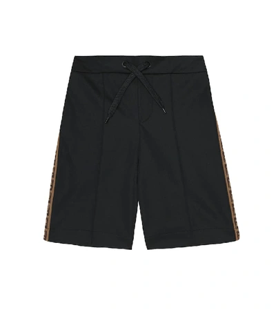 Shop Fendi Logo Shorts In Black