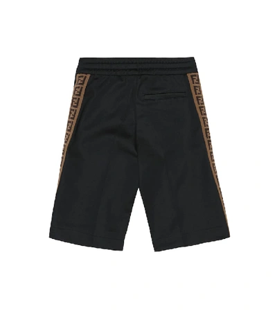 Shop Fendi Logo Shorts In Black