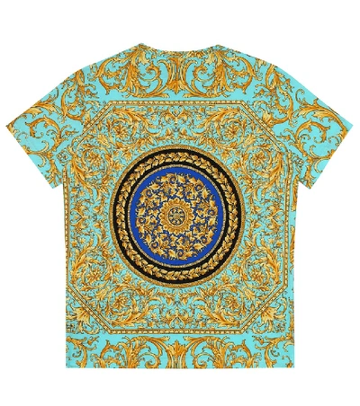 Shop Versace Printed Cotton T-shirt In Multicoloured