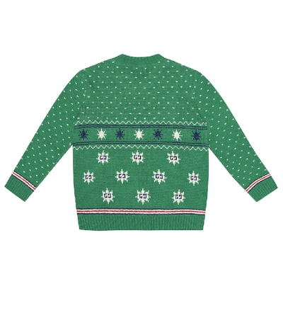 Shop Gucci Intarsia Wool Sweater In Green