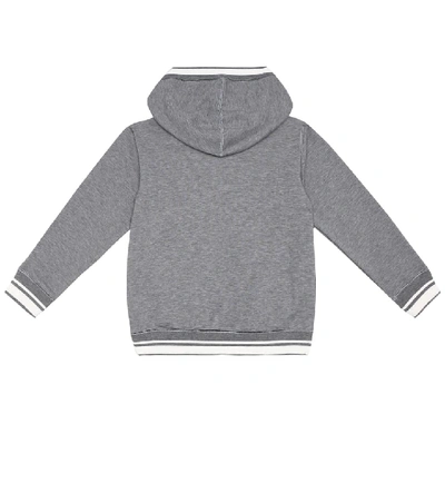 Shop Dolce & Gabbana Logo Cotton-blend Hoodie In Grey