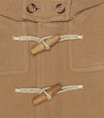 Shop Burberry Wool Duffle Coat In Beige