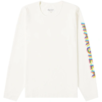 Shop Maison Margiela Sleeve Logo Sweatshirt Cream In Of-white