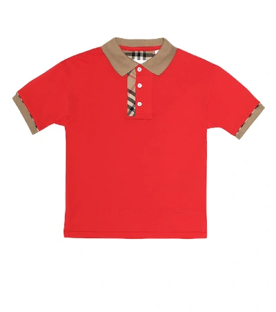 Shop Burberry Cotton Polo Shirt In Red
