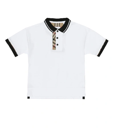 Shop Burberry Cotton-piqué Polo Shirt In White