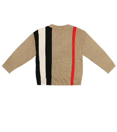 Shop Burberry Rolfe Logo Wool Sweater In Beige