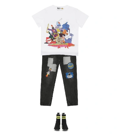 Shop Stella Mccartney Printed Cotton T-shirt In White