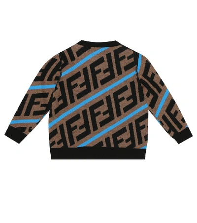 Shop Fendi Ff Wool Sweater In Brown