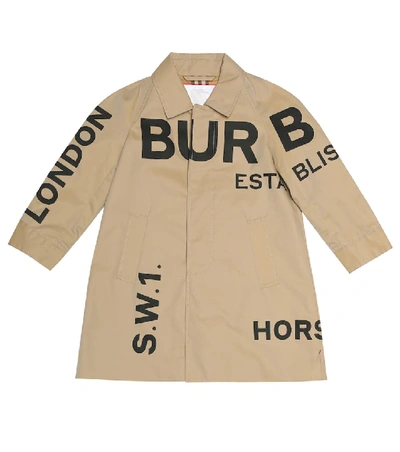 Shop Burberry Cotton Gabardine Trench Coat In Beige