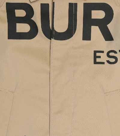 Shop Burberry Cotton Gabardine Trench Coat In Beige