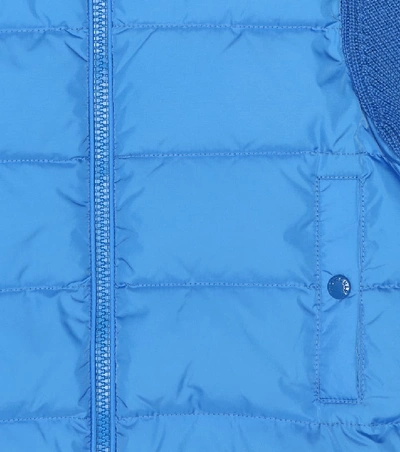 Shop Moncler Quilted Down And Wool-blend Jacket In Blue